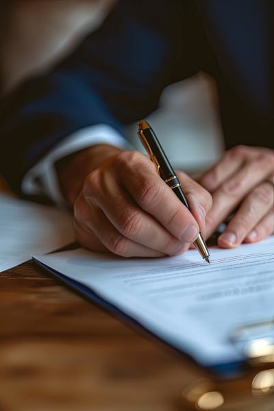 Husband signing a Separation Agreement